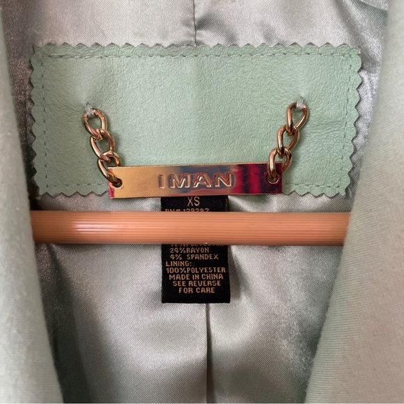 Green Leather Moto Biker Jacket XS - Picture 5 of 10